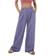 Women'S Wide Leg Suit Pants Loose Fit High Elastic Waisted Business Casual Long Trousers Pants Orchid XL