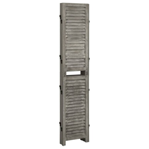 Berkfield 5-Panel Room Divider Grey 179x166 cm Solid Wood 2