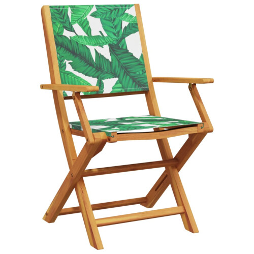 Berkfield Folding Garden Chairs 6 pcs Green Fabric and Solid Wood 2