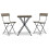 Berkfield 3 Piece Folding Bistro Set Grey Poly Rattan 2