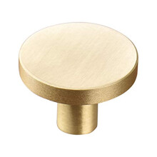 Solid Brass Cabinet Knobs 2 Pack, Gold Round Drawer Pulls Handles for Kitchen Dresser Furniture