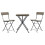 Berkfield 3 Piece Folding Bistro Set Grey Poly Rattan 3
