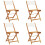 Berkfield Folding Garden Chairs 4 pcs Cream White Fabric and Solid Wood 2