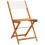 Berkfield Folding Garden Chairs 4 pcs Cream White Fabric and Solid Wood 3