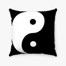 Yin en Yang kussensloop van gesponnen polyester, 18x18 inch