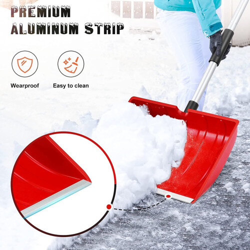 Snow Shovel Detachable Ergonomic Iron 140 cm Adjustable