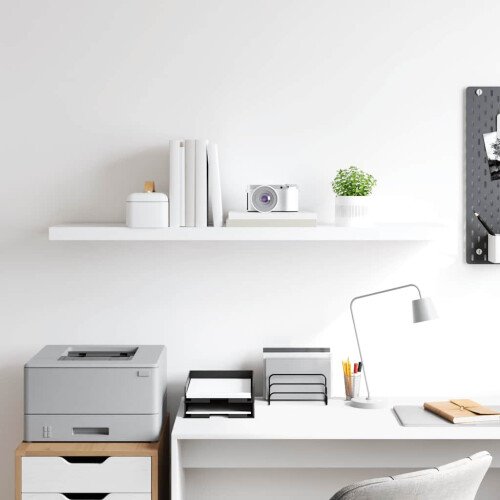 Berkfield Floating Wall Shelf White 120x23.5x3.8 cm MDF 2