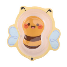 Kids Dinnerware Set Bee Themed Plates and Bowls 2 in 1 Easy Clean Cute Bee Design for Boys and Girls