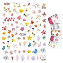 SelfAdhesive Flower Nail Art Stickers with Colorful Petals and Wildflower Decals for Nail Tips CA122