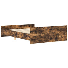 Berkfield Bed Frame without Mattress Smoked Oak 120x190 cm Small Double