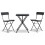 Berkfield 3 Piece Folding Bistro Set Black Poly Rattan 2