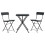 Berkfield 3 Piece Folding Bistro Set Black Poly Rattan 3