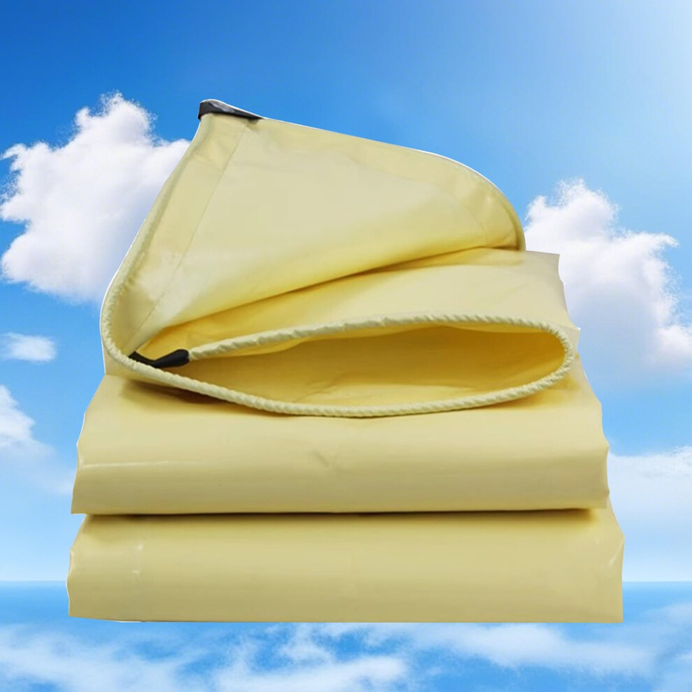 Waterproof Heavy Duty Tarp 500Gsm Uv Resistant Rip Proof Poly Tarpaulin Cover For Roof Camping Truck Beige 2X5m 9045646603810