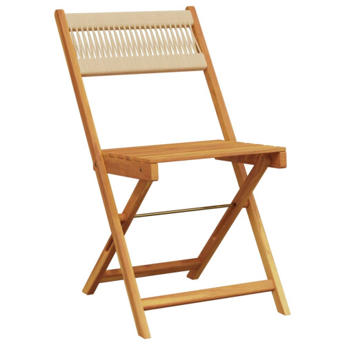 Berkfield Folding Garden Chairs 4 pcs Beige Solid Wood Acacia 2