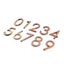Rose Gold House Number 1 ABS Waterproof Durable Design for Modern Entrance Easy Installation