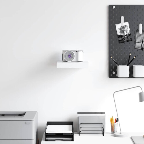 Berkfield Floating Wall Shelf White 23x23.5x3.8 cm MDF 2