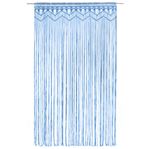 Berkfield Macrame Curtain Blue 140x240 cm Cotton 1