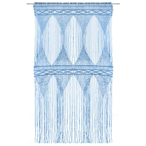 Berkfield Macrame Curtain Blue 140x240 cm Cotton 1