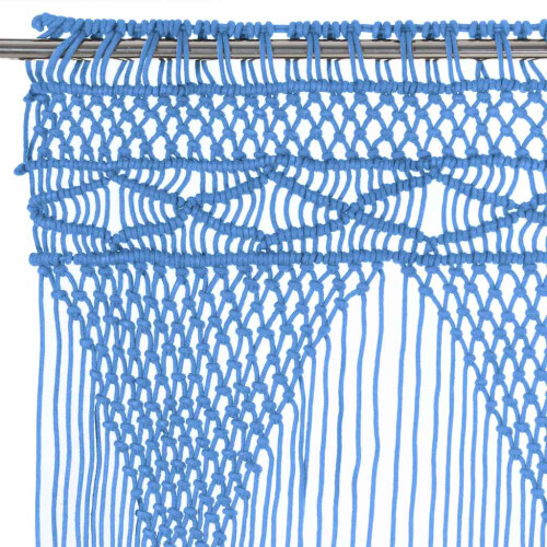 Berkfield Macrame Curtain Blue 140x240 cm Cotton 2
