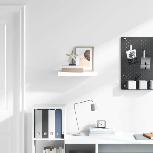 Berkfield Floating Wall Shelf High Gloss White 50x23x3.8 cm MDF 2