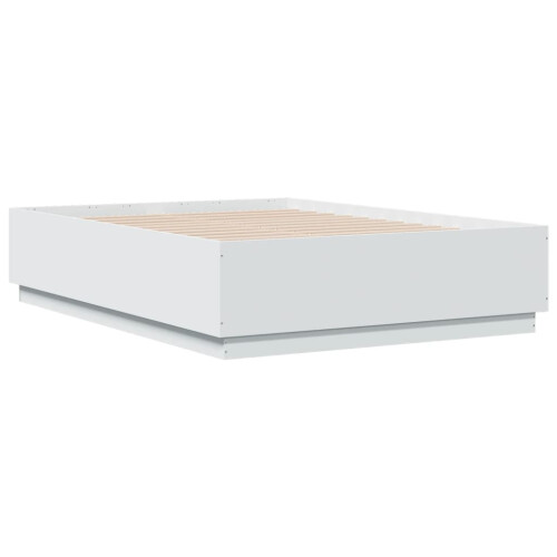 Berkfield Bed Frame with LED without Mattress White 135x190 cm Double 2