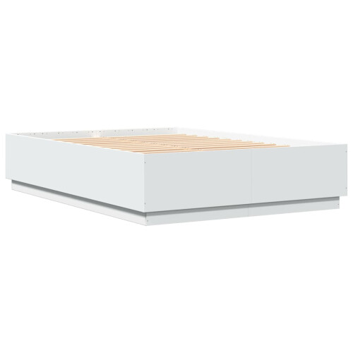 Berkfield Bed Frame with LED without Mattress White 150x200 cm King Size 2