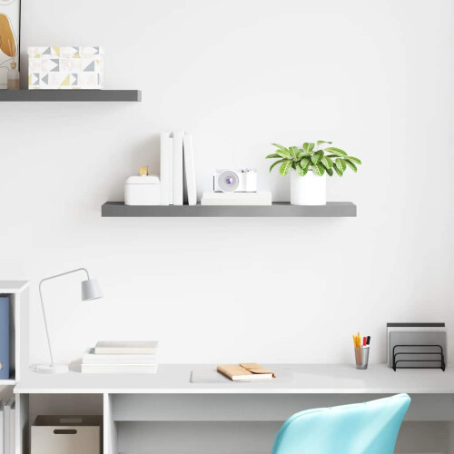 Berkfield Floating Wall Shelf Grey 90x23.5x3.8 cm MDF 2