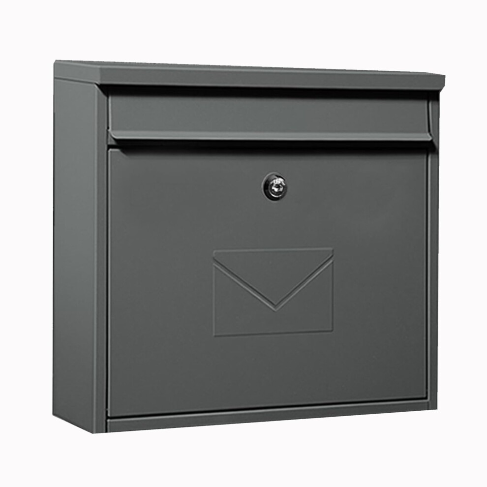 Wall Mounted Mailbox, Lockable Rustproof Galvanized Steel Mailbox With Large Capacity, Modern Gray For Home Or Office 9045646590271