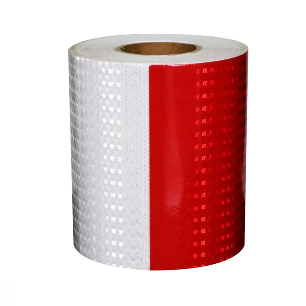 Reflective Safety Tape Red And White 20Cm X 50M Waterproof Selfadhesive Visibility For Cars Bikes 9351714797870