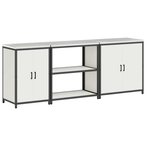 Berkfield Kitchen Storage Set with Shelf Other 3 pcs White Steel 1