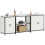 Berkfield Kitchen Storage Set with Shelf Other 3 pcs White Steel 3