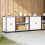 Berkfield Kitchen Storage Set with Shelf Other 3 pcs White Steel 4