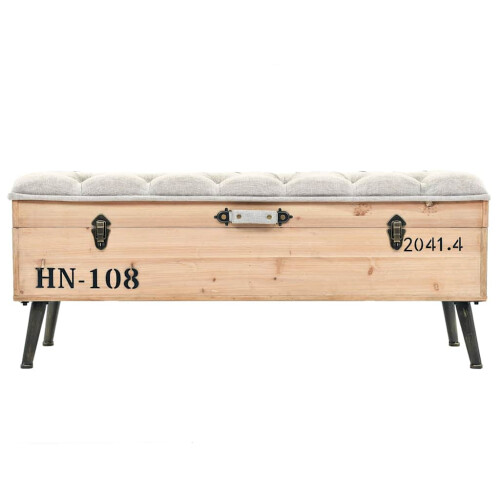 Berkfield Storage Bench 110 cm Solid Firwood 1