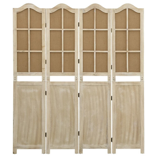 Berkfield 4-Panel Room Divider Brown 140x165 cm Fabric 1