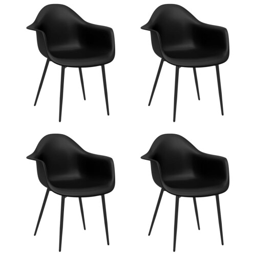 Berkfield Dining Chairs 4 pcs Black PP 1