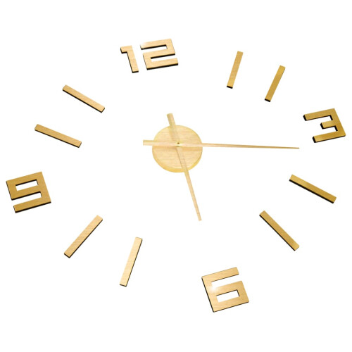 Berkfield 3D Wall Clock Modern Design Gold 100 cm XXL 2