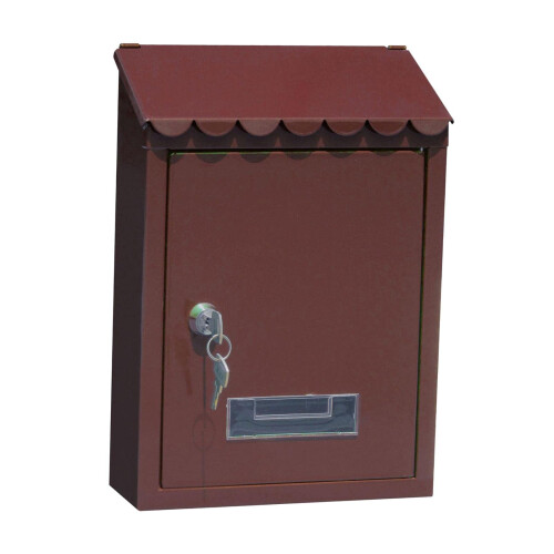 Wall Mounted Lockable Mailbox with Large Capacity, WeatherResistant Brown Mailbox for Home