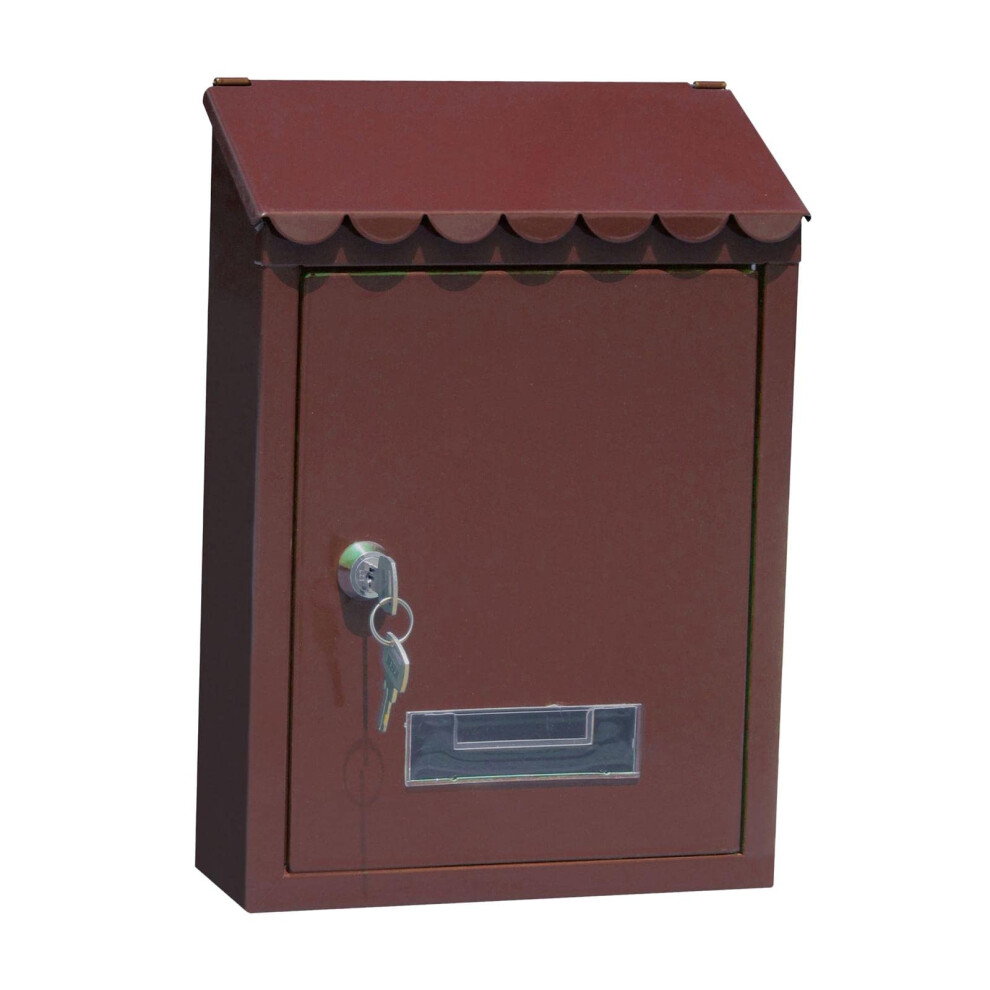 Wall Mounted Lockable Mailbox With Large Capacity, Weatherresistant Brown Mailbox For Home 9351714798020