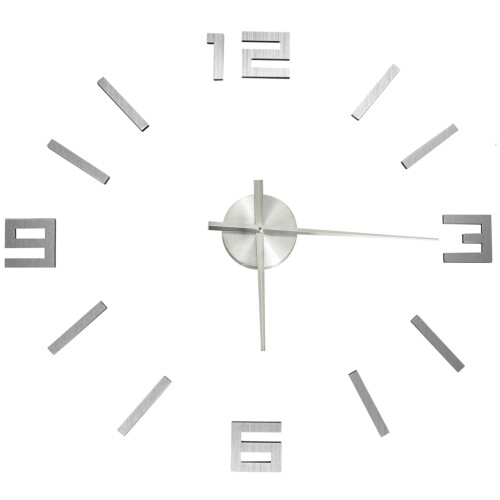 Berkfield 3D Wall Clock Modern Design Silver 100 cm XXL 1
