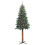 Berkfield Slim Christmas Tree Green 210 cm PVC and Solid Pine wood 3