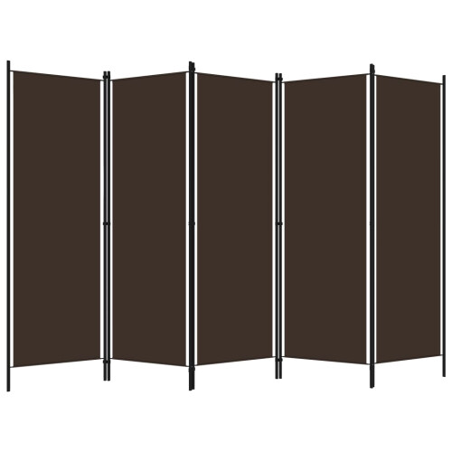 Berkfield 5-Panel Room Divider Brown 250x180 cm 1