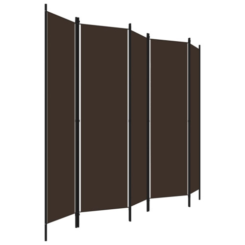 Berkfield 5-Panel Room Divider Brown 250x180 cm 2