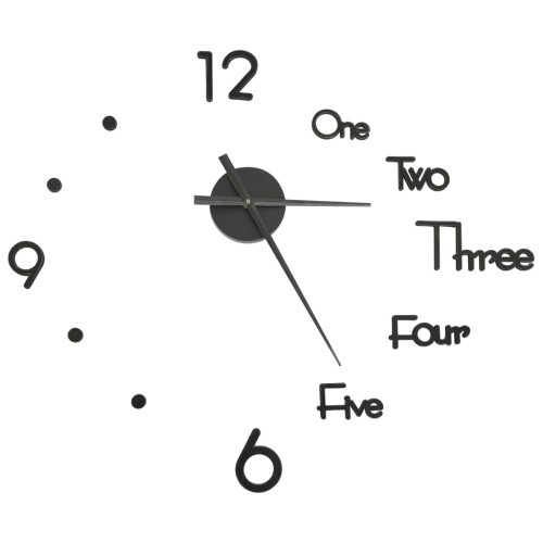 Berkfield 3D Wall Clock Modern Design Black 100 cm XXL 1