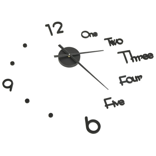 Berkfield 3D Wall Clock Modern Design Black 100 cm XXL 2