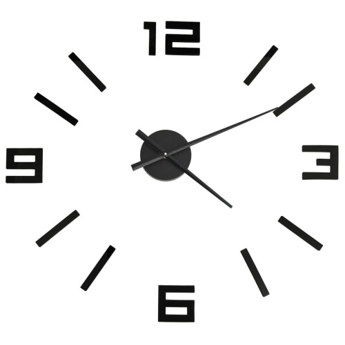 Berkfield 3D Wall Clock Modern Design Black 100 cm XXL 1