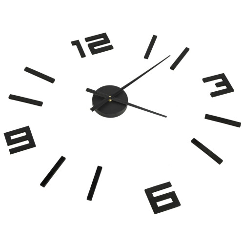 Berkfield 3D Wall Clock Modern Design Black 100 cm XXL 2