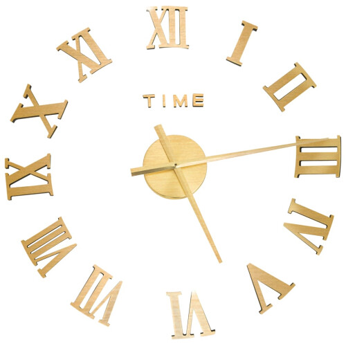 Berkfield 3D Wall Clock Modern Design Gold 100 cm XXL 1