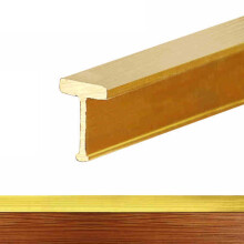 Brass Floor Transition Strip T Shaped Seam Binder for Wooden Flooring, Smooth Durable Threshold Trim 1x1.2cm