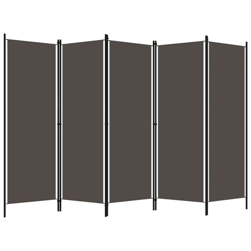 Berkfield 5-Panel Room Divider Anthracite 250x180 cm 1