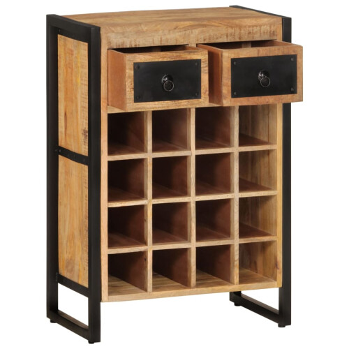 Berkfield Wine Rack for 16 Bottles Solid Wood Mango 2